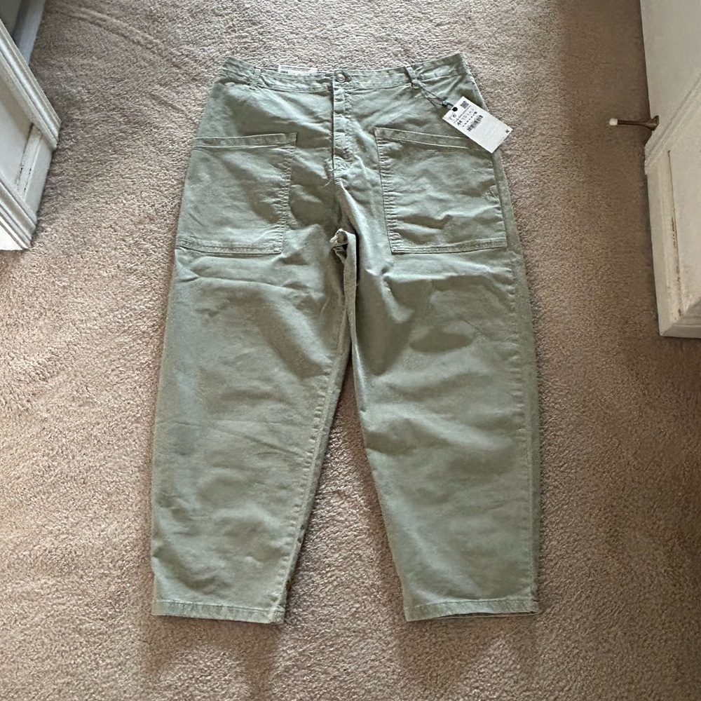 Zara Olive Green Utility Pants